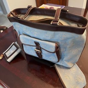 Large Dooney and Bourke Satchel blue denim bag.
